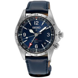 NEW Seiko Prospex SPB377 Alpinist Blue Dial GMT Leather 200m Automatic Watch